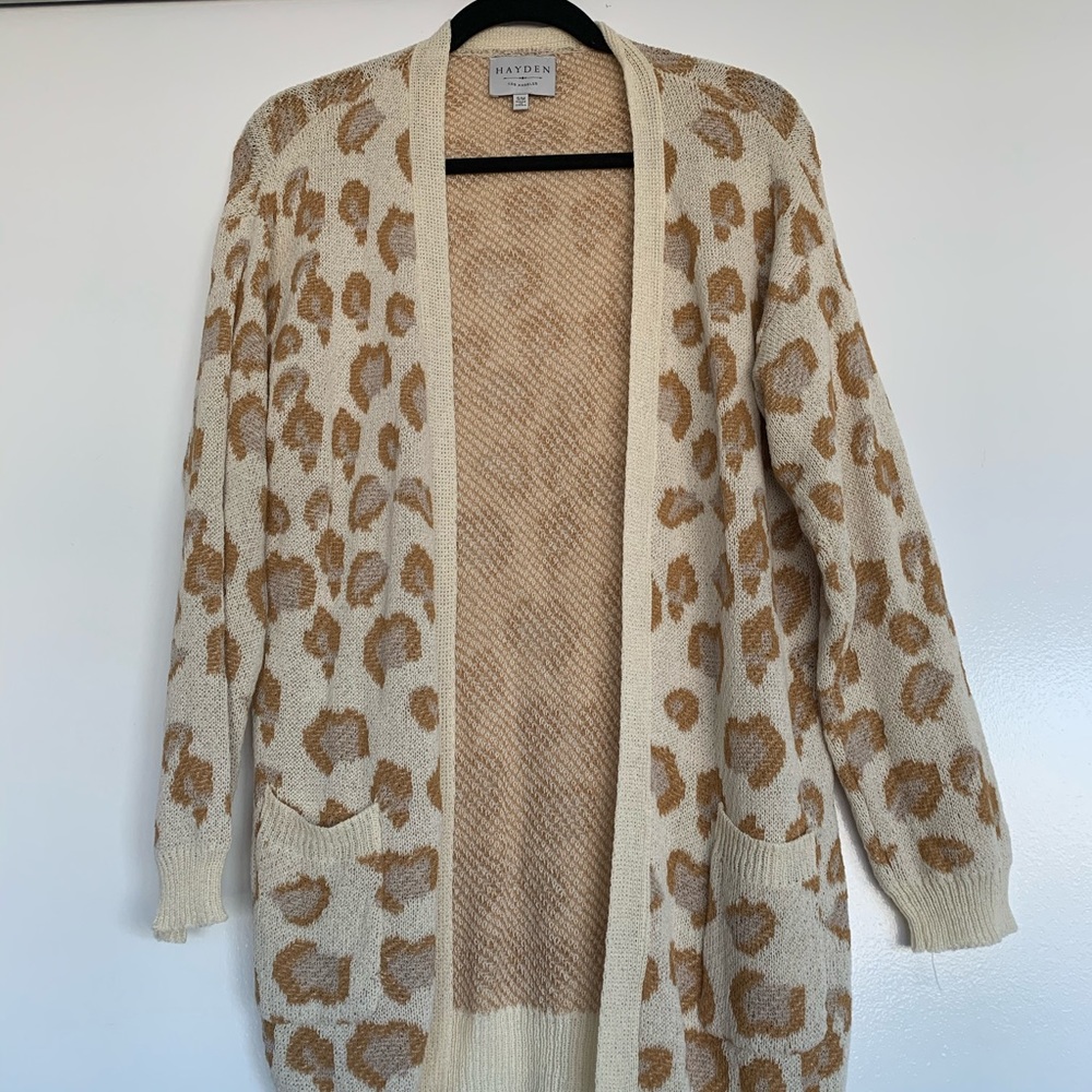 Leopard Open Front Cardigan